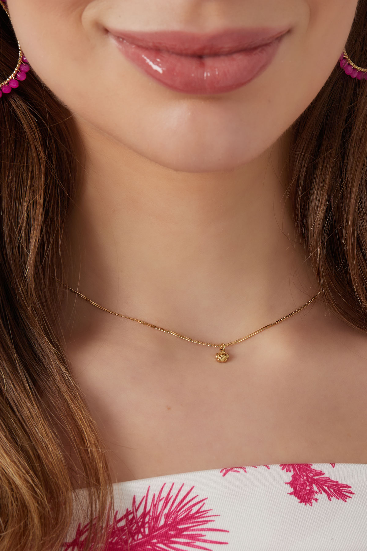 Schlichte Halskette mit Blumenanhänger – Silber h5 Bild3